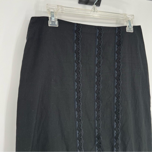 Elegant Black Lace Trim Skirt H&M Goth Practical Magic Hi Lo - Picture 6 of 12